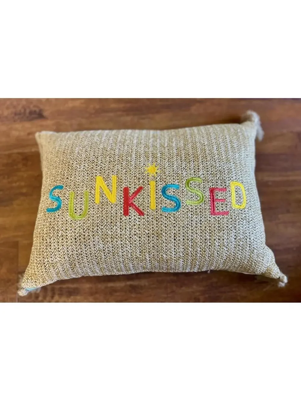 Sunkissed Embroidered Decorative Throw Pillow with Tassels
